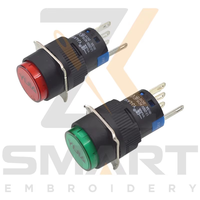 Interruptor de botó amb llum d'auto-retorn de les parts de la màquina d'embroideria xinesa EDH06-YJ-LA16G EDH06-YJ-LA16R
